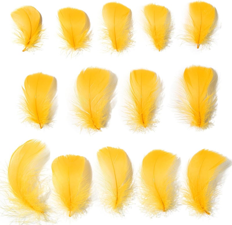 Lamar Feather 300pcs Golden Yellow Feathers 2-3 Inches Bulk Feathers for Crafting, Dream Catcher Accessories, Art Projects, DIY Crafting, Handi Crafts, Balloon Fills, Party Decoration (Golden) - Image 2